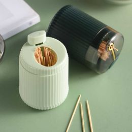 2pcs Toothpick Holders Pop-up Automatic Toothpick Dispenser Portable Toothpick Holder Container Creative Press Toothpick Storage Box