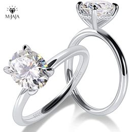 Wedding Rings Engagement for Women Solitaire Ring 925 Sterling Silver 13ct Oval Cut D Colour VVSI Lab Diamond Bands Jewellery 230801