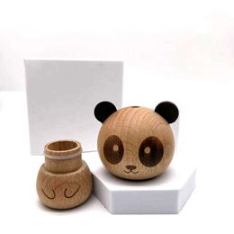 2pcs Toothpick Holders Toothpick Holder Dispenser Wooden Cute Panda Animal Tooth Pick Dispenser Toothpicks Storage Box Container for Kitchen Restaurant