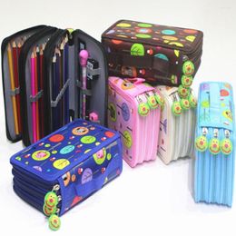 With Zipper Pencil Case Portable 72 Holes Large Capacity Bags Water-proof PU Stationery Organizer Teenager