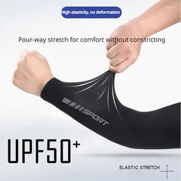 Knee Pads Summer Ice Silk Sleeve Sunscreen Cuff UV Sun Protection Arm Sleeves Anti-Slip Men Women Long Gloves Outdoor Cool Sport Cycling