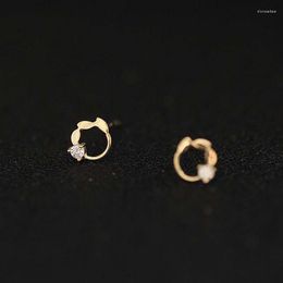 Stud Earrings CMajor 14ct Gold Fine Jewellery Olive Branch Small Circle Classic Minimal Gift Bridesmaid For Kids Girls Women