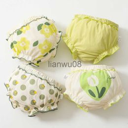 Panties 4 PCS Lot Young Children Girls Cotton Reusable Panties With Drawing Briefs Shorts Fancy Underwears Kids Cute Kawaii Underpanties x0802