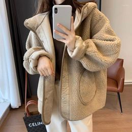 Women's Jackets Plush Jacket Winter Furry Loose Thick Thin Wild Hooded Short Style Korean Version Clothes Women