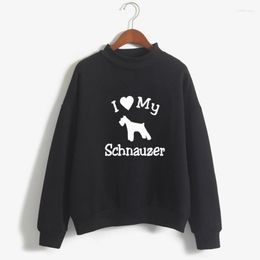 Women's Hoodies I Love My Dog Schnauzer Graphic Print Women Lover Gift Sweatshirts Femmes Long Sleeve Spring Autumn Tops For Female