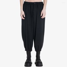 Men's Pants Loose-footed Black Ninth Male Japanese Retro Wild Pleated Tapered Feet Long Trousers