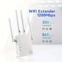 Boost Your WiFi Signal Instantly - 1200Mbps WiFi Extender with 360° Full Coverage