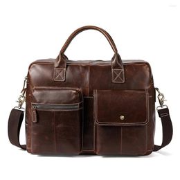 Briefcases Man Genuine Leather Messenger Office Bags For Men Single Shoulder Satchel Business Affairs Briefcase Package Luxury Handbags