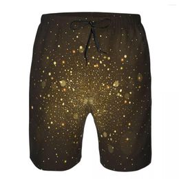 Men's Shorts Golden Particles Blurred Quick Dry Swimming For Men Swimwear Swimsuit Swim Trunk Bathing Beach Wear