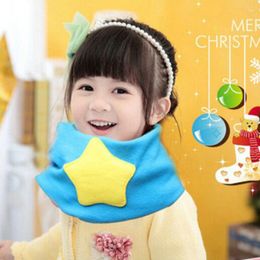 Scarves Korean Candy Color Star Cotton Ring Scarf Cute Children Kids Girls Cashmere Brand Warm Fur Collar Burderry Bufandas Sjaal