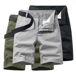 Men's Shorts Trendy Summer Trousers Solid Color Keep Mid Waist Slim Fit