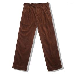 Men's Pants And Autumn Winter American Retro Casual Straight Overalls Thick Corduroy ORQ