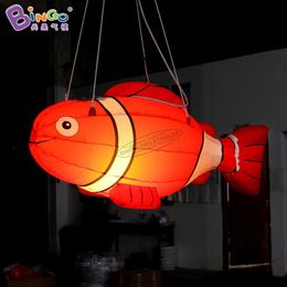 wholesale Inflatable Lighting Cartoon Clown Fish Balloons Models Inflation Ocean Theme Decoration For Advertising Event With Air Blower Toys Sports