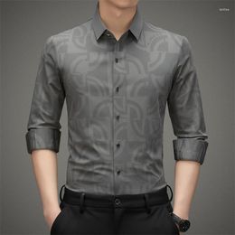 Men's Dress Shirts Long Sleeves Shirt Non-iron Anti-wrinkle Men Business Self-cultivation Casual Solid Social Tops Spring And Summer