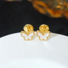Fashion Four Leaf Clover Earrings Designer butterfly Stud Women 18K Gold Plated Earrings Wedding Jewellery Gifts