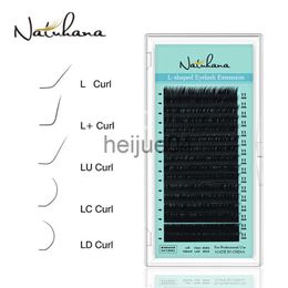 False Eyelashes NATUHANA LLLCLDLUM Curl Mink Eyelashe Extension Matte Black Individual Classic Eyelashes L Shaped Artificial False Lashes x0802