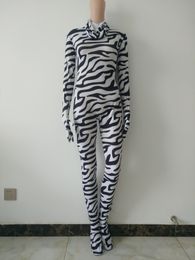 Zebra animal role-playing costumes Lycar Spandex Catsuit Zentai suit Full Body Cosplay jumpsuit