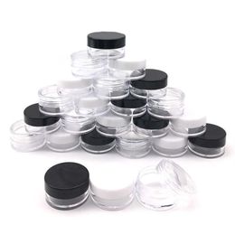 200Pcs Empty Plastic Cosmetic Makeup Jar Pots 2g 3g 5g Sample Bottles Eyeshadow Cream Lip Balm Container Storage Box258i