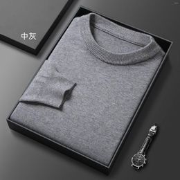 Men's Sweaters Autumn And Winter Sweater Knitted Bottoming Shirt Middle-aged Young Clothing Solid Colour Round Neck Pullover Swe