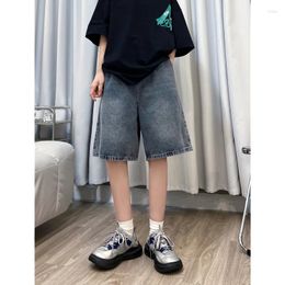 Calças femininas y2k estilo verão roupas femininas homens na altura do joelho quinto jeans casal casual denim shorts coreano streetwear