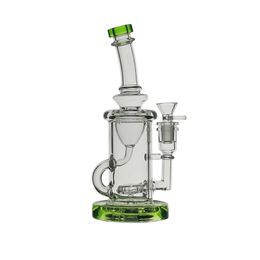 Straight Inside The Triangle Type Hookahs Glass Bong Recycler Smoking Water Pipe Dab Rig 22cm Height with 14mm Joint