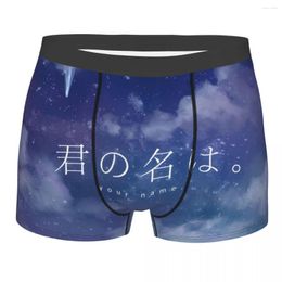 Underpants Your Name Men Underwear Kimi No Na Wa Anime Boxer Shorts Panties Novelty Polyester For Male