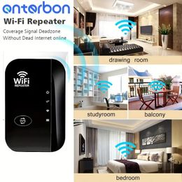 Boost Your WiFi Signal Up To 2640sq.ft and 25 Devices - WiFi Range Extender, Wireless Internet Repeater, Long Range Amplifier With Ethernet Port, 1-Tap Setup, Access Point