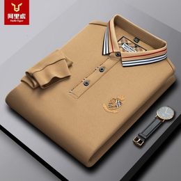 Men's Polos Men's Clothing Autumn Youth Business Embroidery Tshirt Men's Lapel Polo Shirt Men's Long Sleeve Polo T Shirt for Men 230801