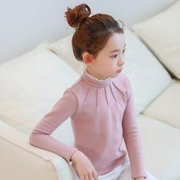 T shirts Autumn Winter Cotton Children Base T Shirts Baby Toddler Teen Girls Clothes Long Sleeve Turtleneck Shirt Tops Tee Kids Tshirt 230802