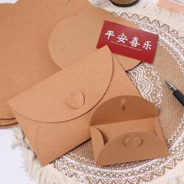 Gift Wrap 10pcs Romantic Love Letter Card Vintage Button Paper Envelopes Kraft Envelope