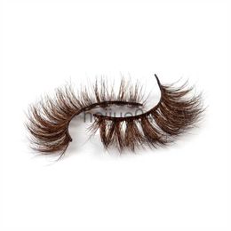 False Eyelashes QSTY 3D Mink Color False Eyelashes brown Cross Long Natural Fake Eyelashes Stage Show Makeup Thick Eye Lashes x0802