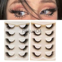 False Eyelashes 5 Pairs False Eyelashes End Eye Elongated False Lashes Natural Look Reusable Doe Eye Faux Mink Eyelash Extension Makeup Tools x0802