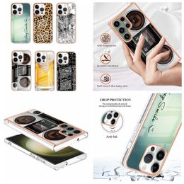 Case For Samsung A24 A04E A34 A54 S23 Ultra S22 Plus FE A14 A13 A23 A73 A33 A53 A13 A32 2.0MM Soft IMD TPU Fashion Radio Smile Beer Leopard Animal Chromed Metallic Cover