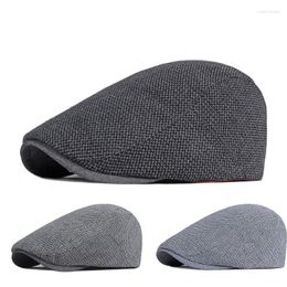 Berets Soft Cotton Beret Men Hat Simplicity Golf Driving Cabbie Cap Summer Autumn Sboy Flat Ivy Caps Fashionable Duckbill Visor Hats