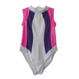 Girls sexy Tights mix color matching Swimwear One Piece Female Bather Bathing Summer jumpsuit Swim for kids mens