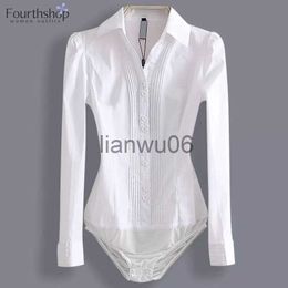 Women's Blouses Shirts 2023 Fashion Bodysuit Long Sleeve Women Body Shirt Office Lady Work Uniforms Spring White Blouses And Tops Slim Autumn Clothes J230802