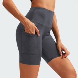 Active Shorts Fitness Casual With Pockets Women Thin High Waist Fashion Autumn Biker CSlim Knee-Length Cycling Streetwear