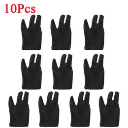 Billiard Accessories 10Pcs Professional 3 Finger Black Cue Billiard Pool Shooters 3 Fingers Gloves table tennies balls accessaries 230801