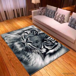 Carpets 3D Tiger Leopard Carpet for Living Room Soft Large Size Anti-slip Bedroom Balcony Area Rug Floor Mat Home Decoration R230802