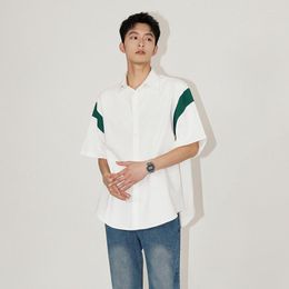Men's Casual Shirts Silk Short Sleeved Shirt For Men Summer Korean Version Loose Fitting High-End Half Top