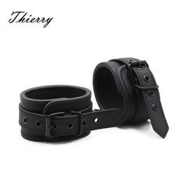 Bondage Thierry Adjustable Erotic PU Leather Handcuffs Wrist Ankle Cuffs Bondage Restraints Adult Games BDSM Sex Toys Exotic Accessories 230801