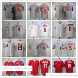 Vintage Movie Baseball Wears Jersey 4 Brandon Phillips 13 Dave Concepcion5 Johnny Bench 8 Joe Morgan 11 Barry Larkin 19 Joey Votto Jerseys 1969 1976 Men Women Youth Kid