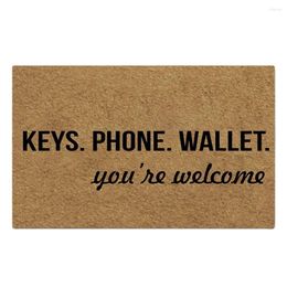 Carpets Doormat Phone Wallet You're Welcome Funny Door Mat Entrance Floor Indoor Outdoor Decorative Non-slip Rubber Backing