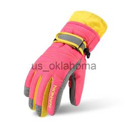 Ski Gloves Outdoor Winter Unisex Family Skiing Gloves Women Windproof Waterproof Thickness Cotton Gloves Men Sports Ski Snowboarding Gloves J0802