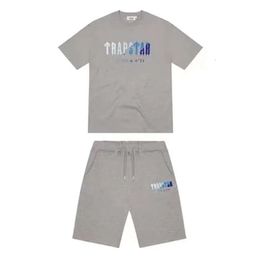 Trapstar London T Shirt Chest White-blue Color Towel Embroidery Mens Shorts Casual Street Shirts British Fashion Brand Suits Eozi897