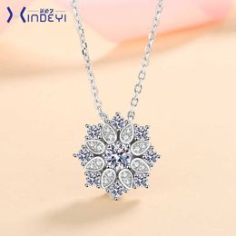 XDY new 925 Sterling Silver Necklace women's 50 minute sunflower four claw Mossan stone luxury Pendant