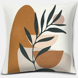 Cushion/Decorative ZheYu Brown Green Abstract Series Gift Home Office Decoration Bedroom Sofa Car Cushion Cover Case