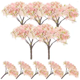 Decorative Flowers Architectural Tree Model Faux Cherry Blossom Desktop Flower Ornament Fake Plants Decoration Simulated Props Po