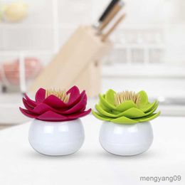 2pcs Toothpick Holders Lotus Cotton swab box lotus cotton holder base room decorate Lotus Toothpicks holder Toothpick case R230802