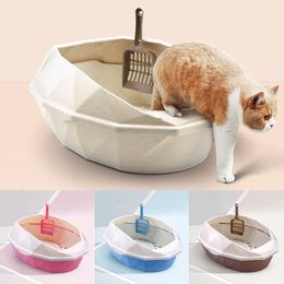 Other Cat Supplies cat litter box semi enclosed large space anti splash sand tray detachable easy to clean cat litter Basin 230802